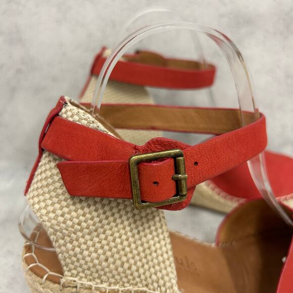 Gentle Souls by Kenneth Cole Women's Charli Espadrille Wedge Sandal Red Size 8.5 - Picture 5 of 11